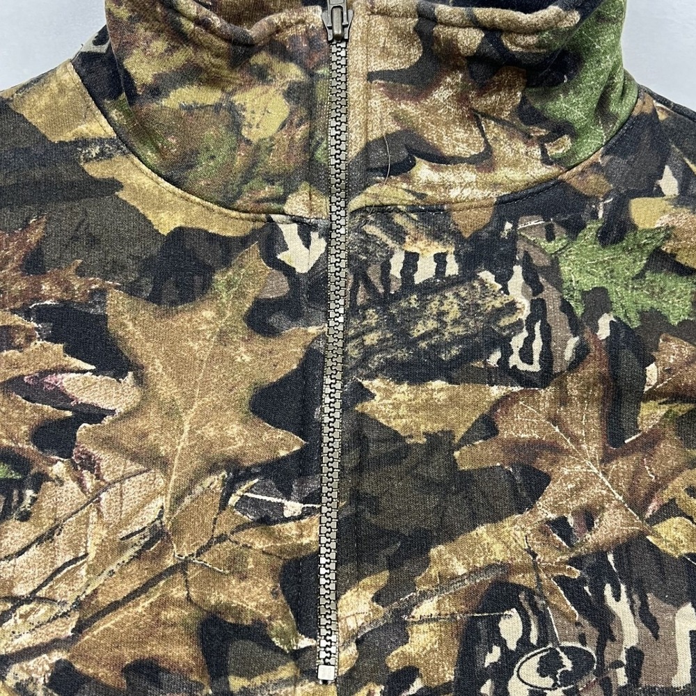 Jerzees Quarter Zip Sweatshirt Mens Large Camo Mossy Oak Break Up Pullover - Picture 7 of 8